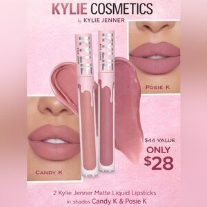 Kylie Cosmetics 💋 TWO Kylie Jenner Matte LiquId Lipsticks - Candy K & Posie K